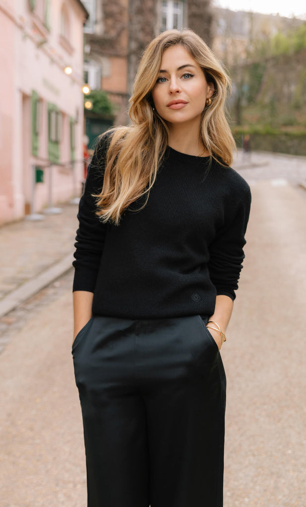 Camilla Cashmere Sweater - Caviar Black