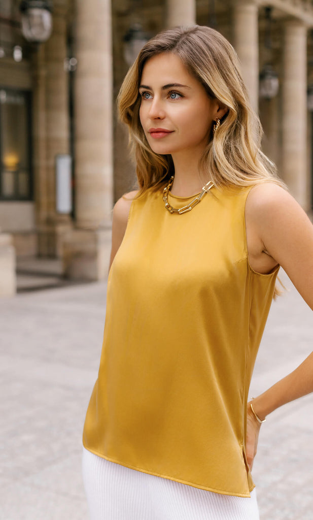 Giada Silk Tank - Marigold