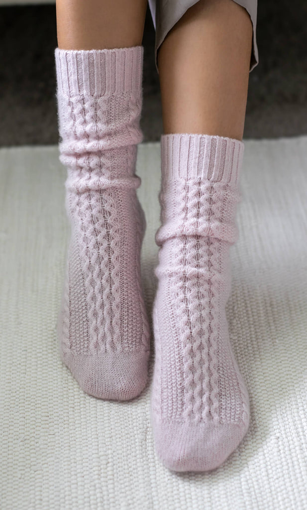 Hailey Cashmere Socks - Baby Pink