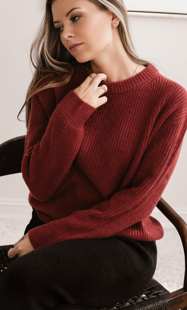 Lombardia Cashmere Fisherman Sweater - Natural Oatmeal