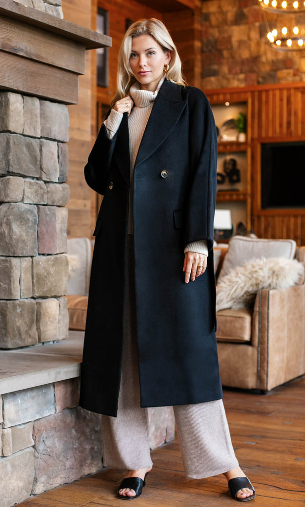 Raphaella Cashmere Coat - Classic Black