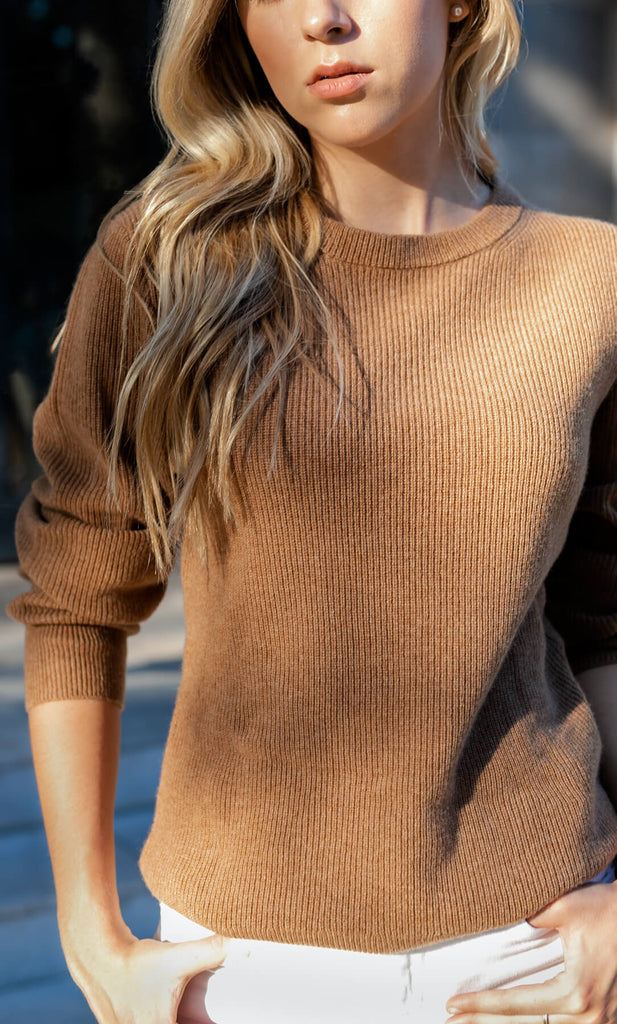 Camilla Cashmere Sweater - Camel Brown