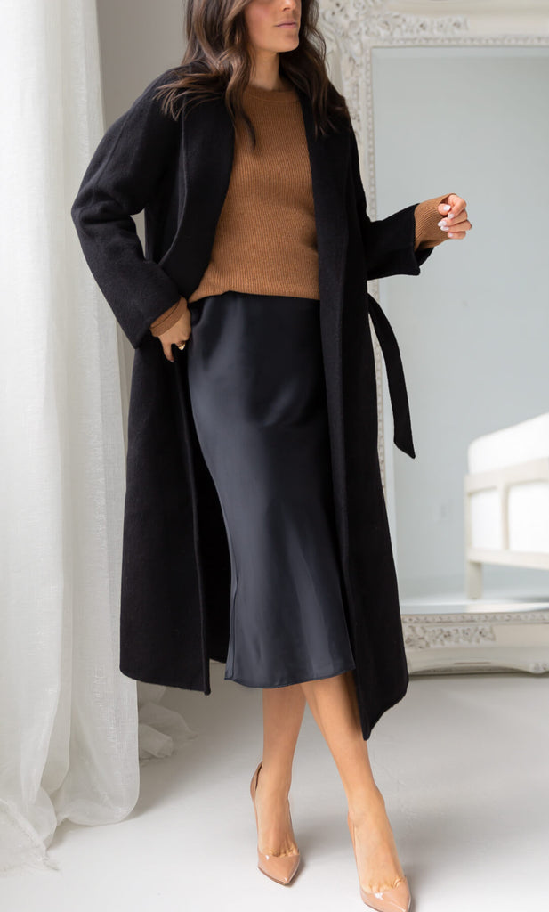 Marcella Cashmere Coat - Classic Black