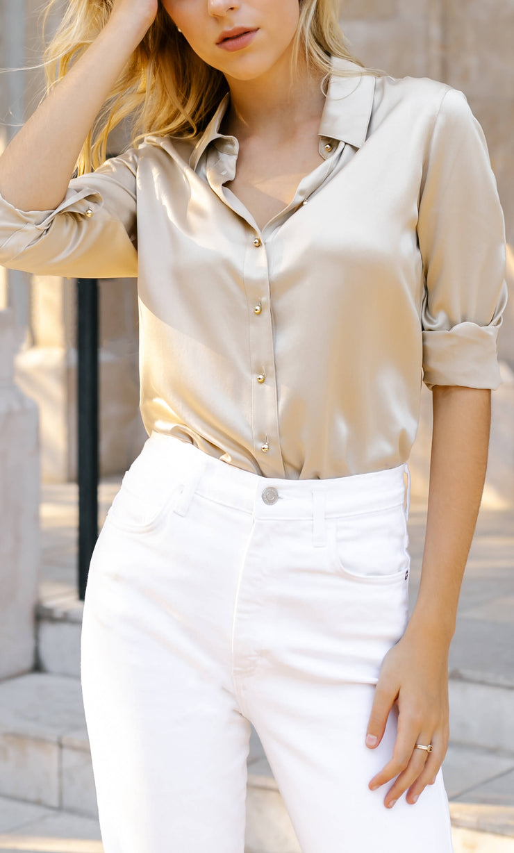 Assert Whirlpool gevechten Milano Silk Blouse - 100% Silk Button-Up Shirt | Ravella Luxury Silkwear
