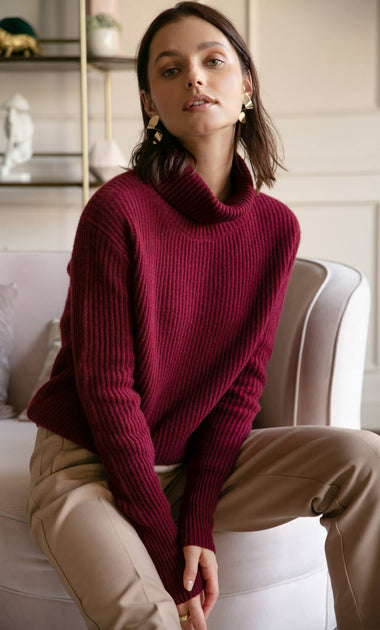 Tessa Cashmere Turtleneck Sweater - 100% Luxury Cashmere | Ravella