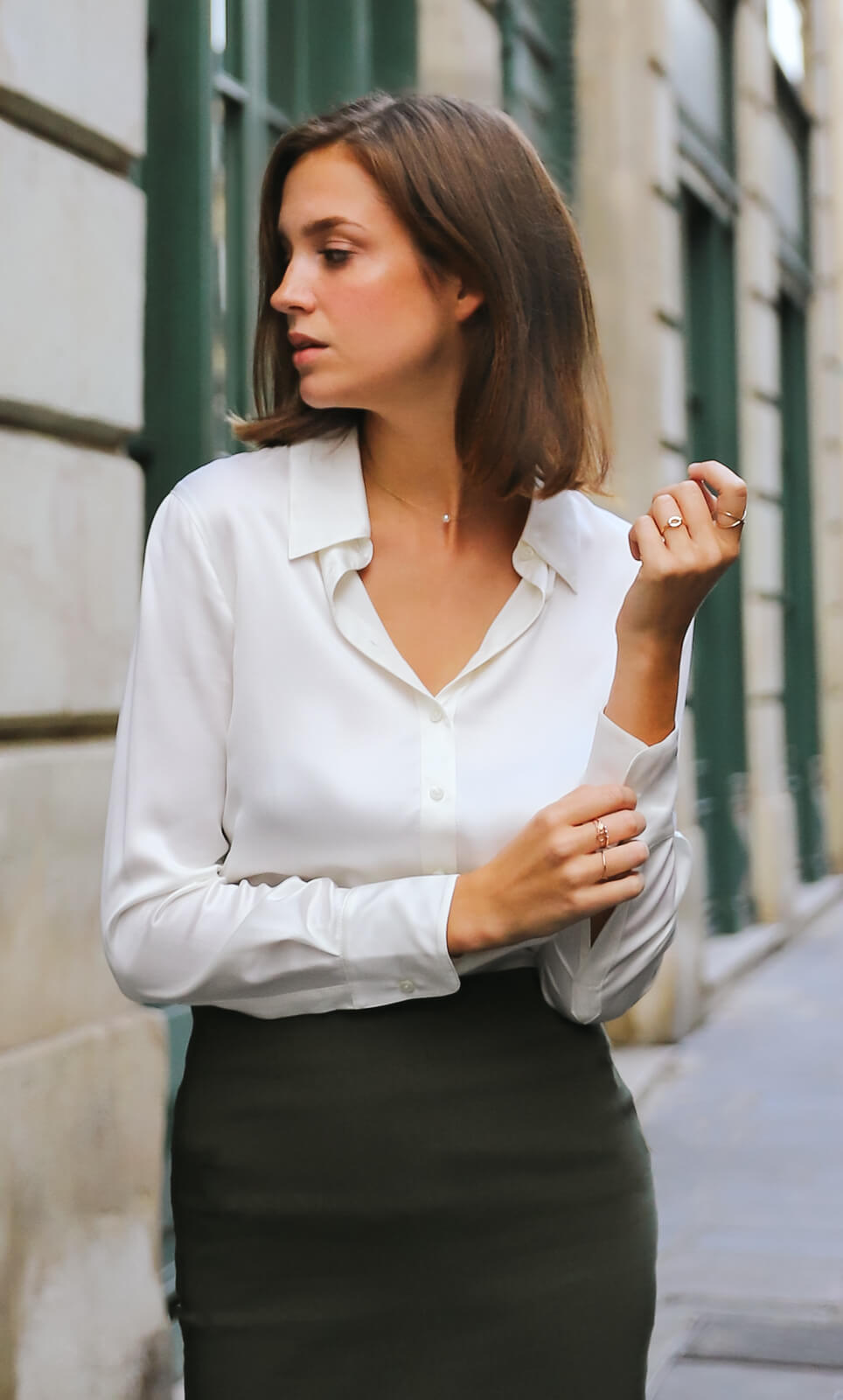 Monaco Silk Blouse - Pearl White