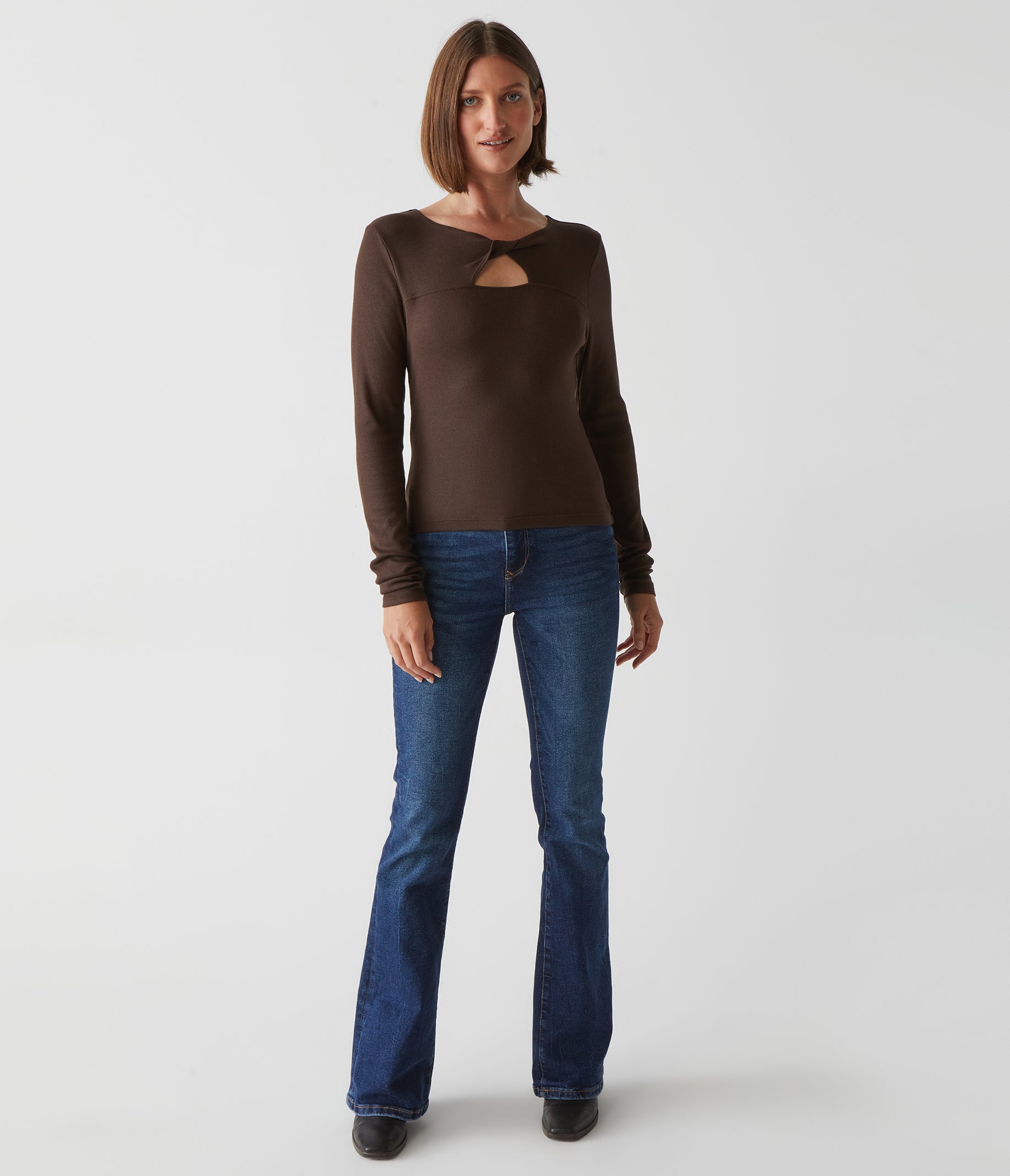 AMBIANCE APPAREL AMBIANCE RIB LONG SLEEVE TOP 73093 - Michael's and Jody's