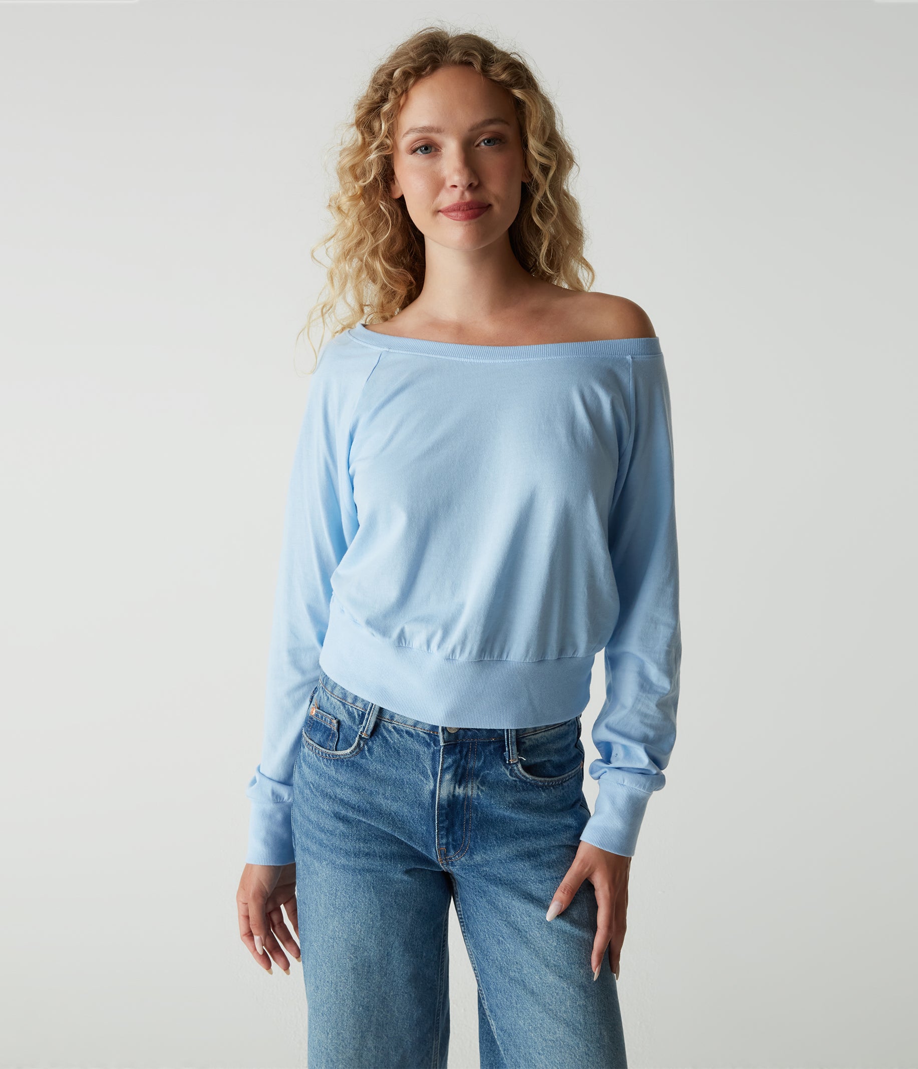 Shop Michael Stars Yaz Boat Neck Top In Water