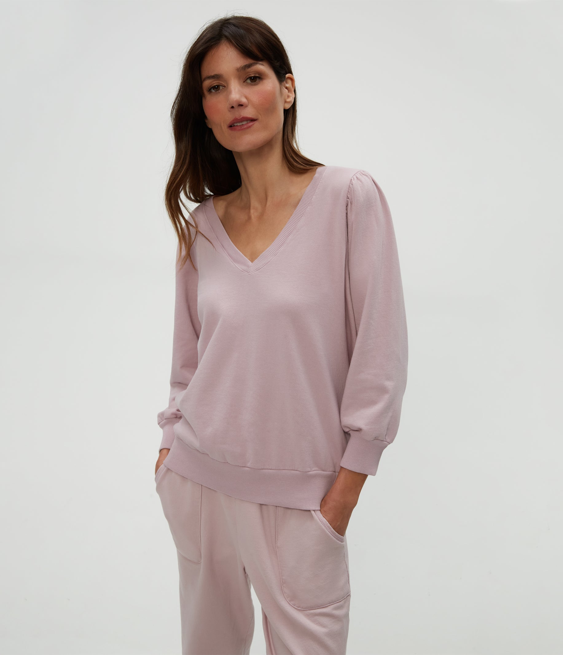 Michael Stars Kit V-neck Sweatshirt In Sachet