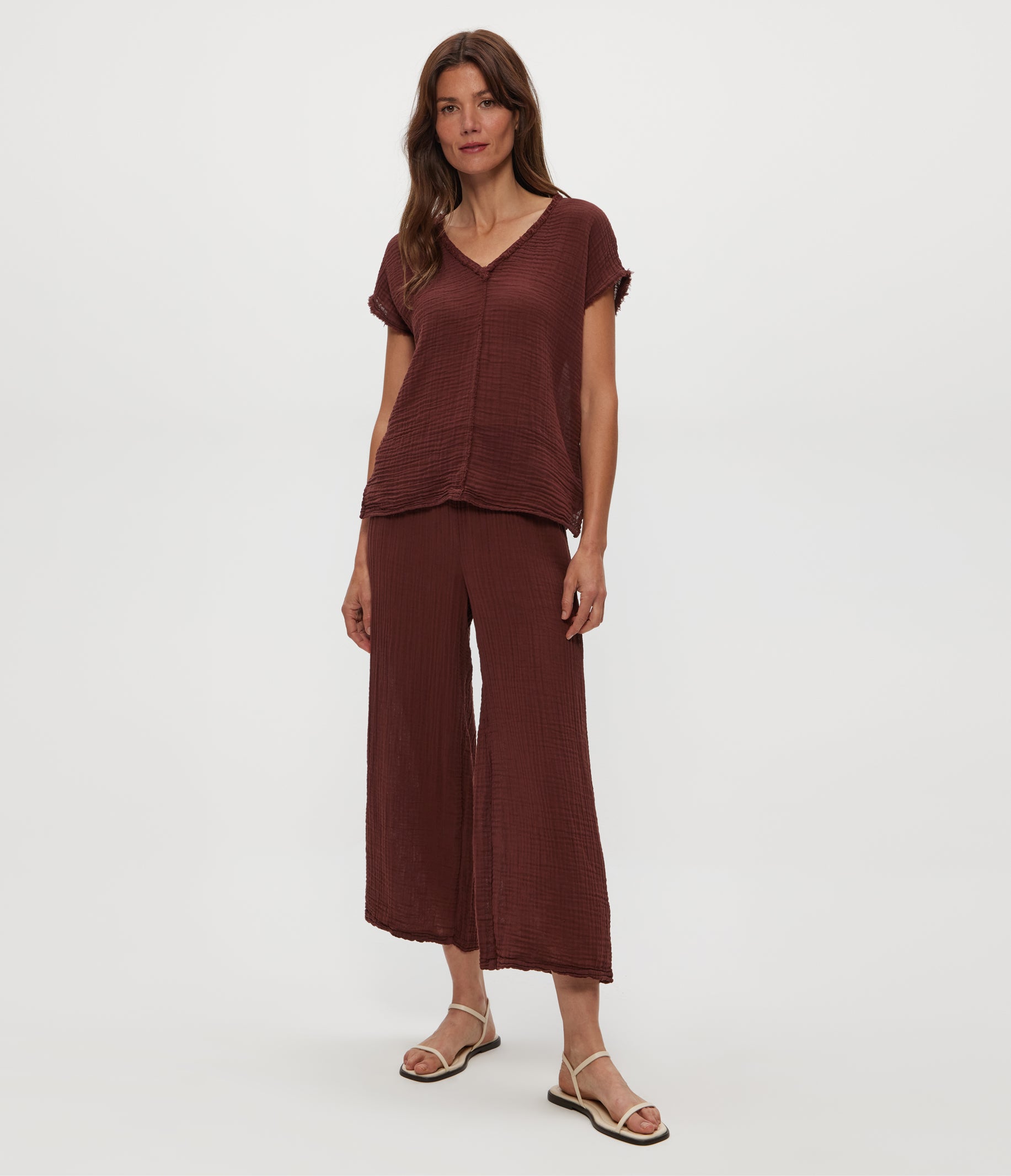 Michael Stars Medina Cotton Smocked Waist Pants