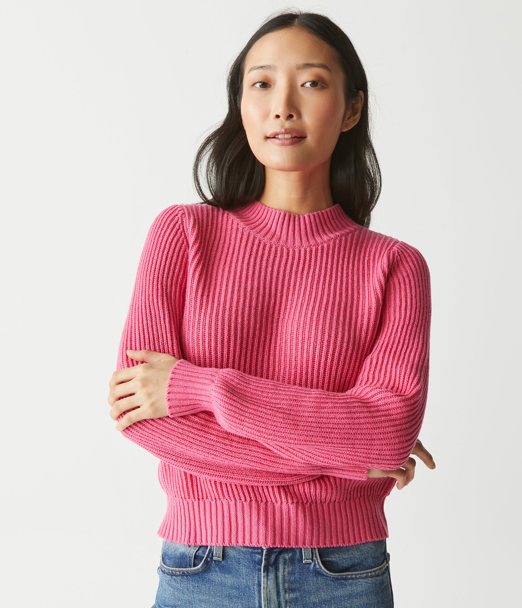 RACHEL Rachel Roy Womens Gabe Striped Crewneck Sweater Pink L at