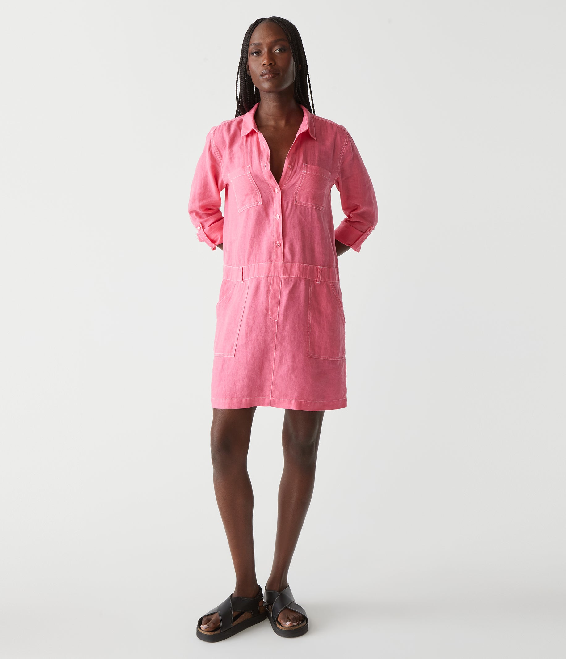 Eleanor Linen Shirt Dress