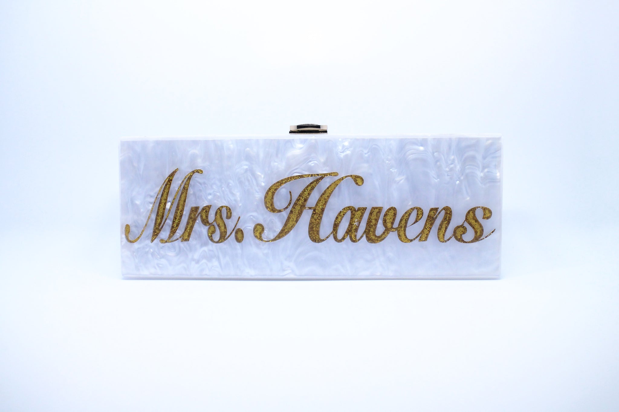 personalised clutch bag