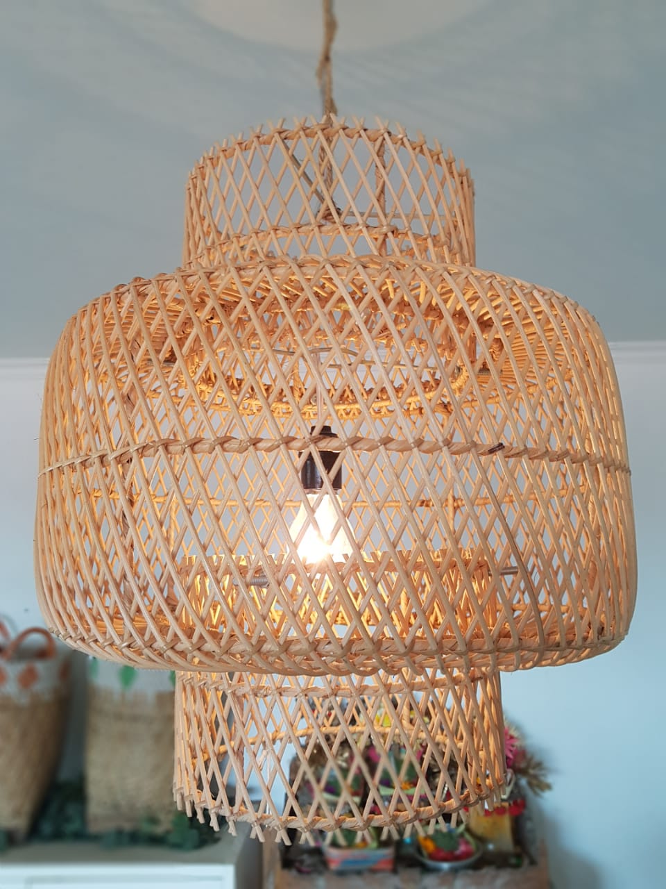 Woven Bamboo Round Shaped Ceiling Lamp Shades