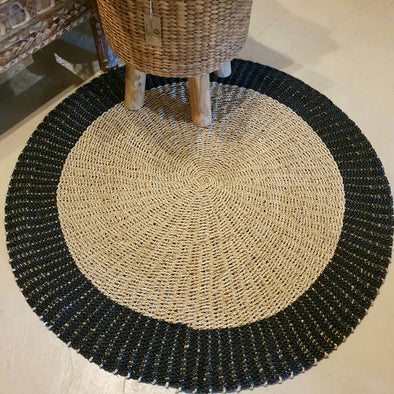 Large Round Straw Grass White Raffia Mats Canggu Co