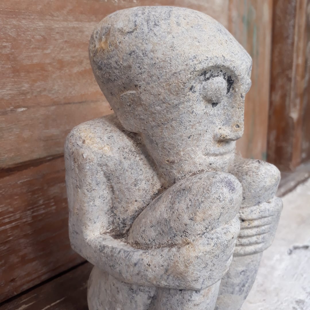 Sitting Person Stone Statue Decor – Canggu & Co