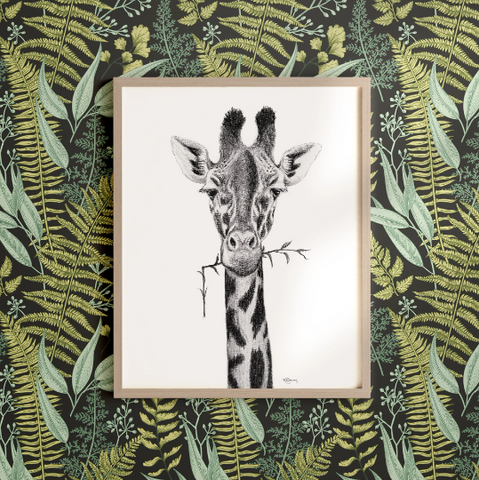 Illustration Girafe chambre d'enfant