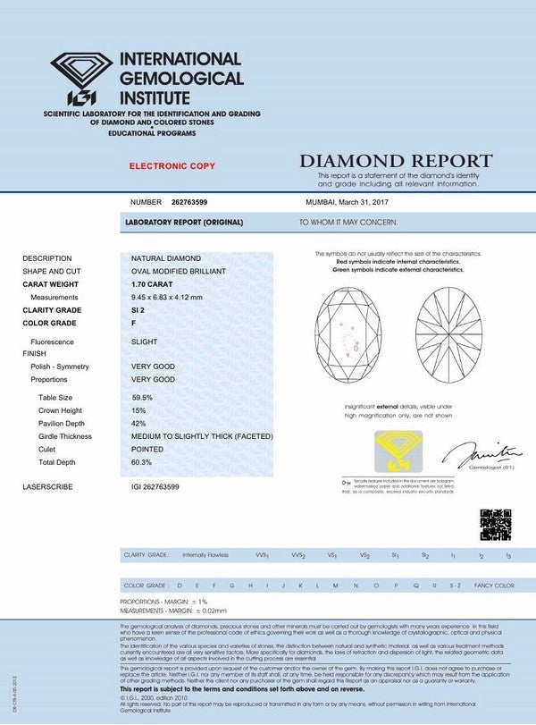 1.7ct oval diamond certificate