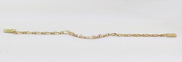 Gold name bracelet made via our online custom creation service