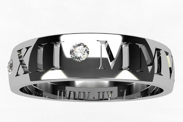 roman engraved wedding ring