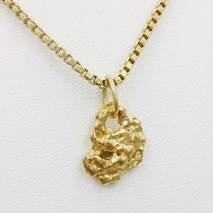 24k gold nugget pendant necklace