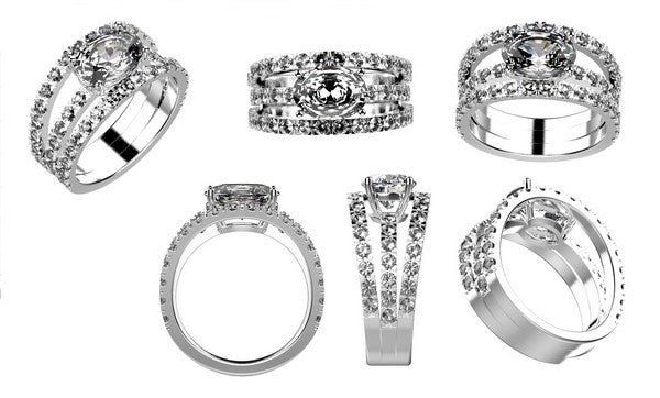 design your own enagement ring with rendering views