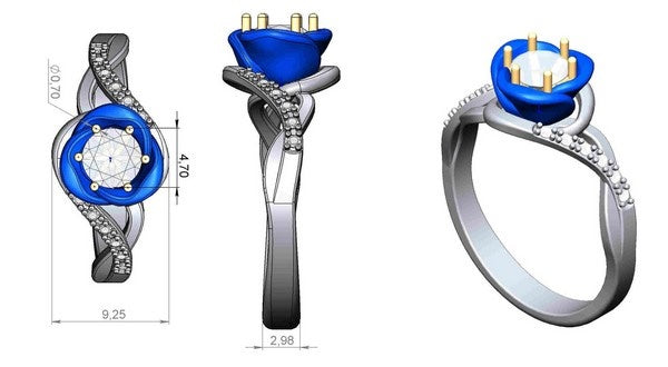 unique engagement ring design created for our client