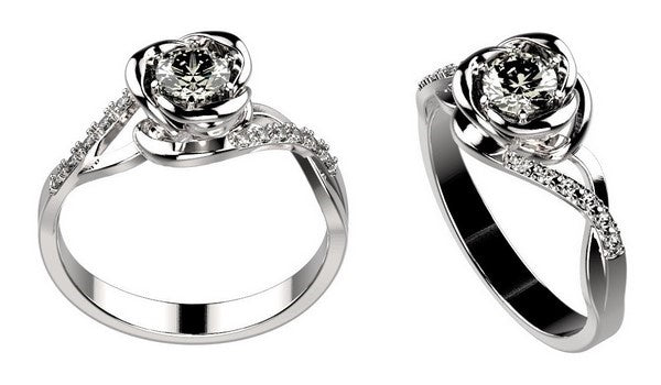 rendering views of a unique engagement ring design created in-house