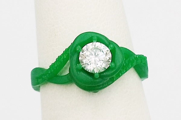 wax model of a unique engagement ring design created in-house in our jewelry workshop