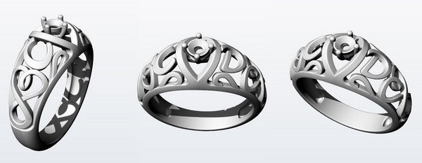 initials engagement ring design