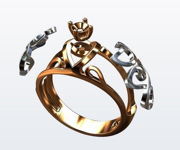 initial engagement ring parts