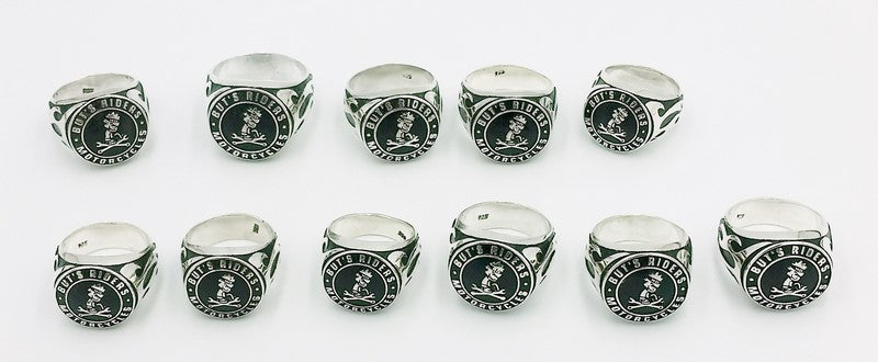 11 biker rings made for a motorcycle club