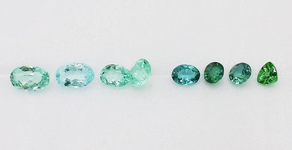 blue and green paraiba tourmaline stones for sale