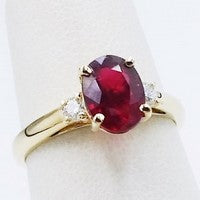 simple ruby engagement ring