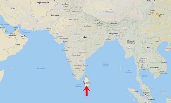 Ceylon, Sri Lanka position on the world map
