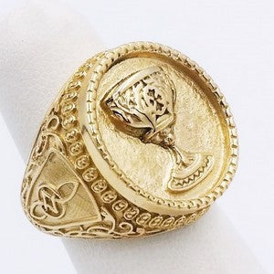 antique christian gold signet ring