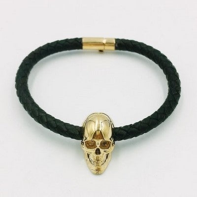 solid gold biker bracelet