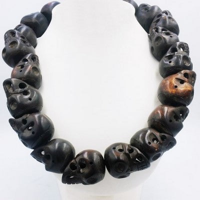 biker necklace with skulls