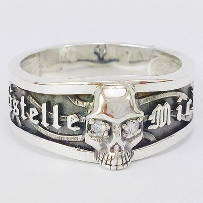 sterling silver biker's wedding ring