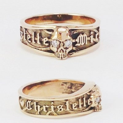 biker's wedding ring in solid gold