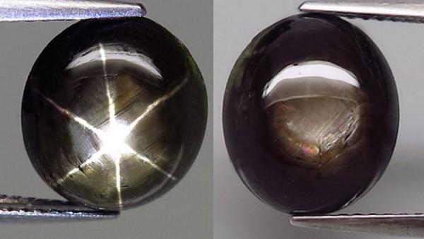 Black star sapphire with cabochon cut