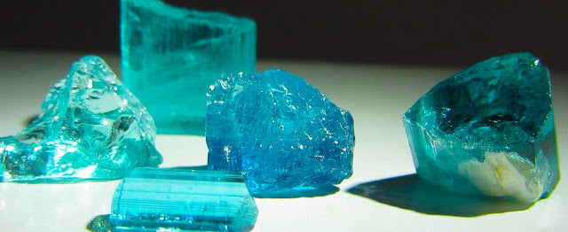 blue paraiba tourmaline rough stones