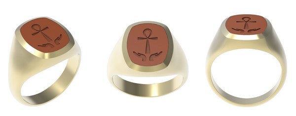 custom intaglio ring with carnelian stone