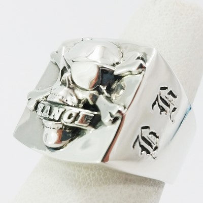 skull silver ring for bikers