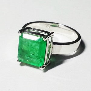 custom emerald engagement ring with natural emerald stone