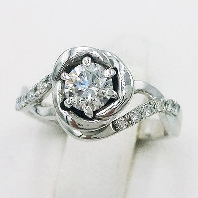 custom diamond flower engagement ring