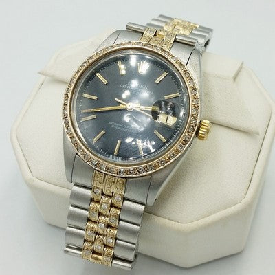 Real diamond iced-out Rolex Datejust