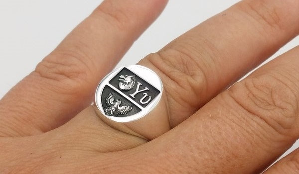 custom signet ring in silver