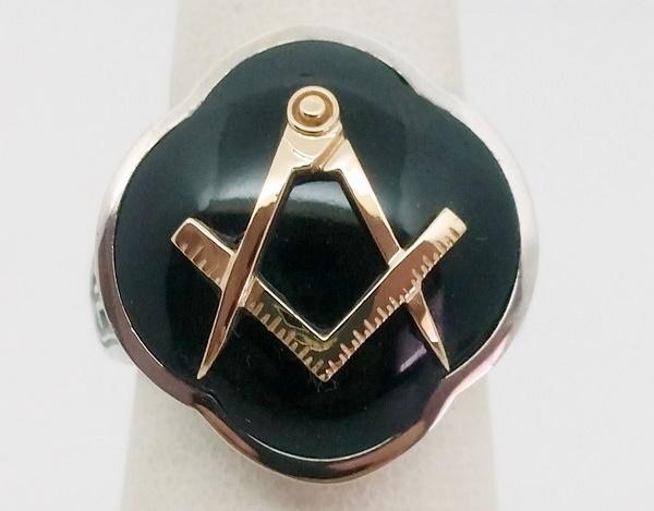 gold masonic ring with black onyx