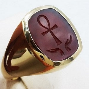 antique intaglio style gold signet ring